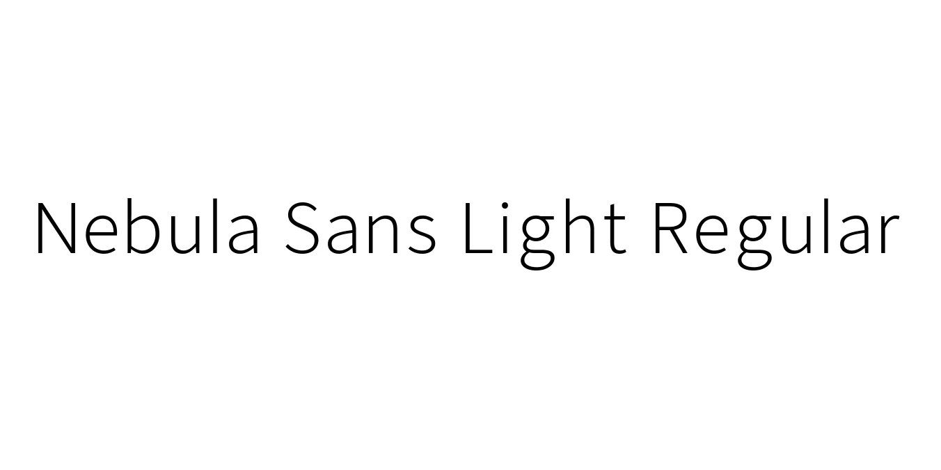Nebula Sans Light Regular Font Preview