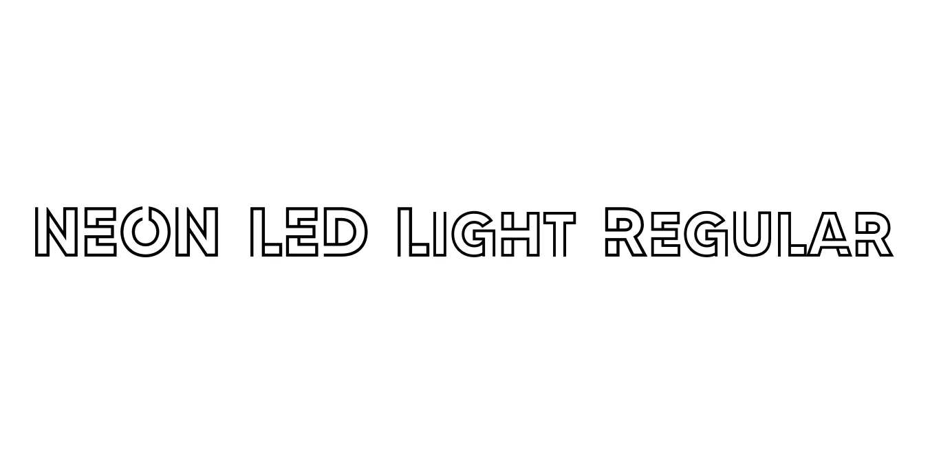 NEON LED Light Regular Font Preview