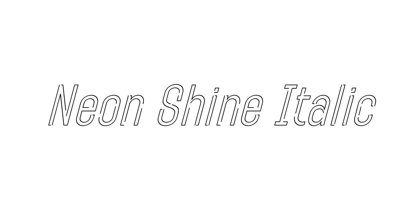 Neon Shine Italic Font Preview