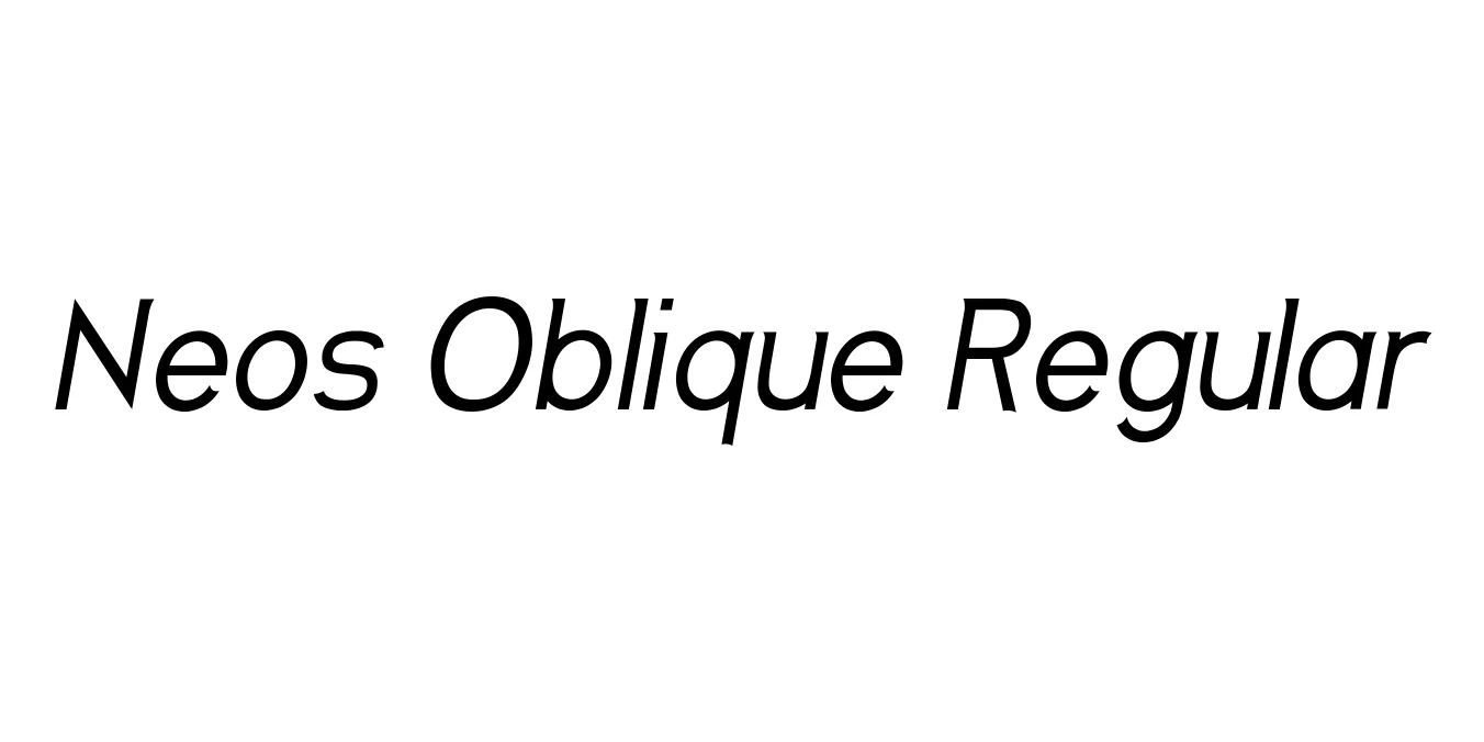 Neos Oblique Regular Font Preview