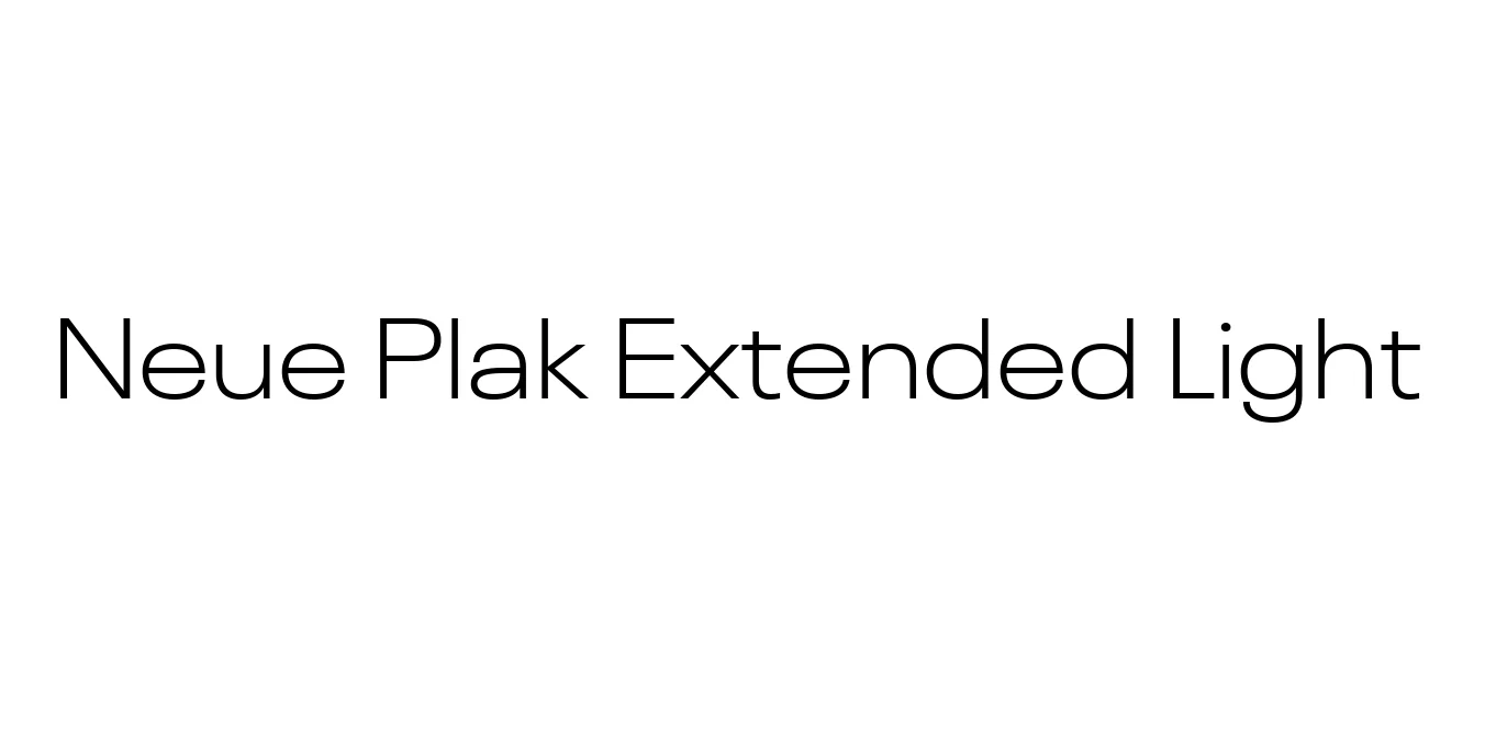 Neue Plak Extended Light Font Preview