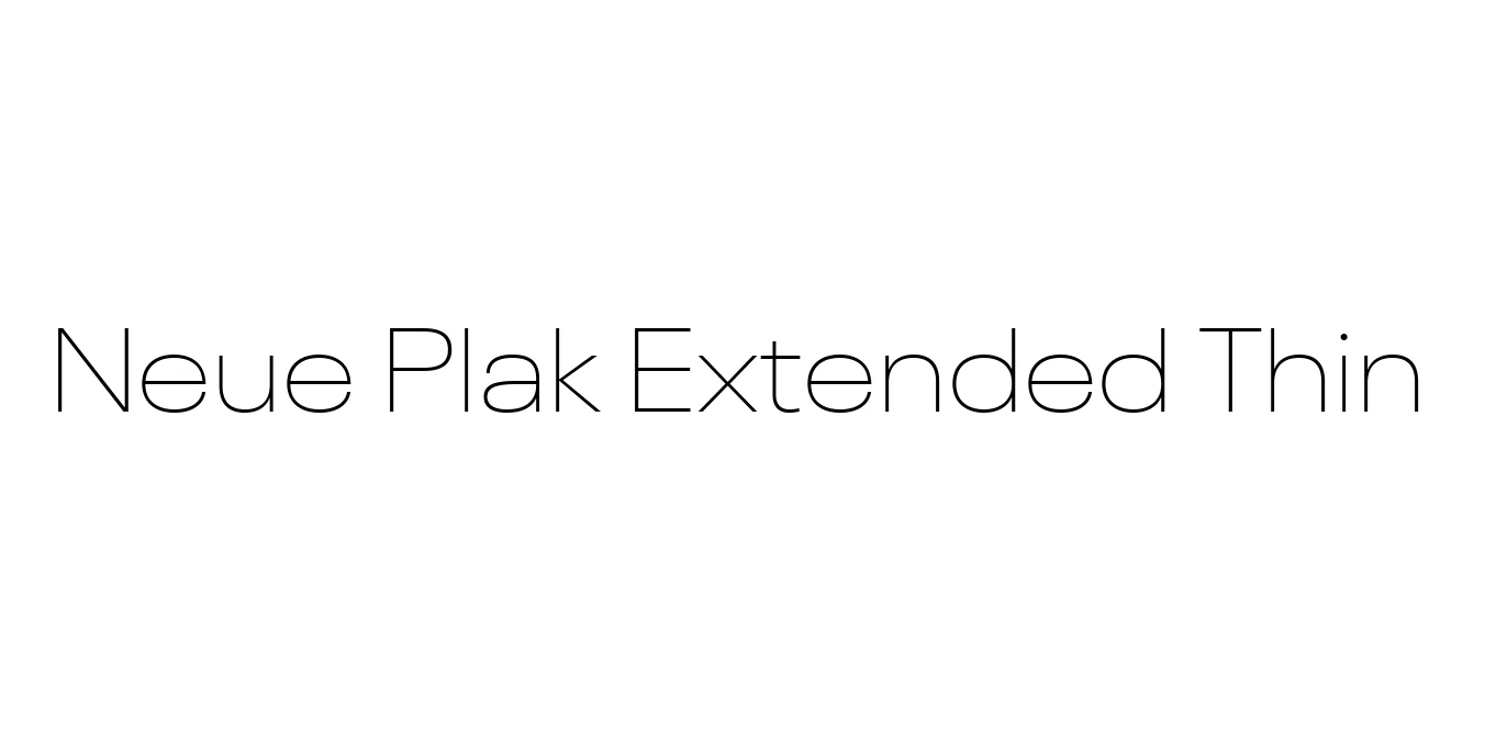 Neue Plak Extended Thin Font Preview
