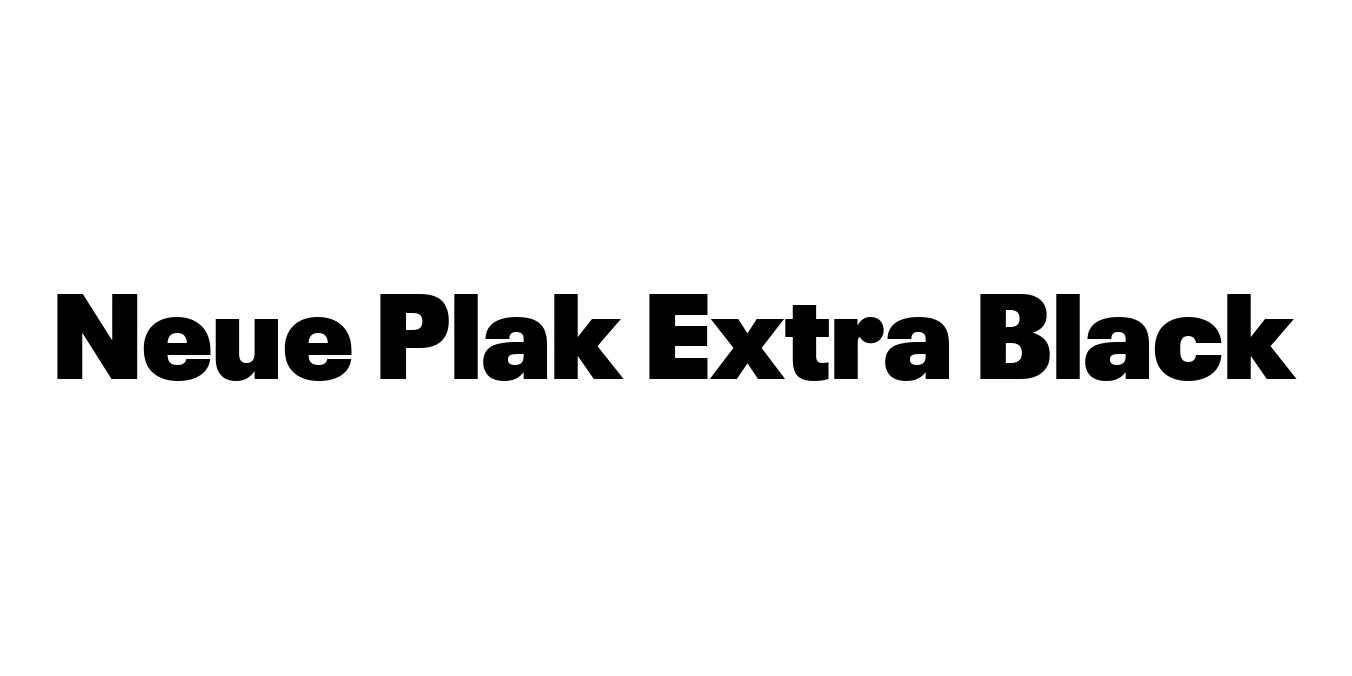 Neue Plak Extra Black Font Preview