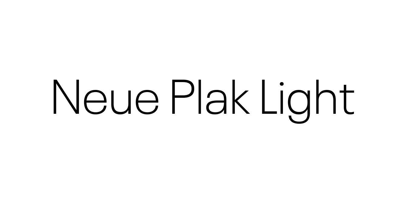 Neue Plak Light Font Preview