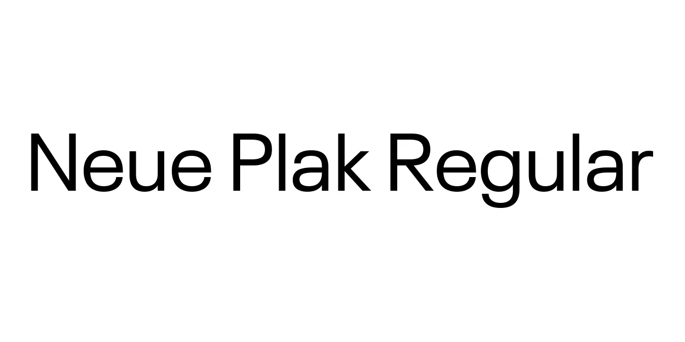 Neue Plak Regular Font Preview