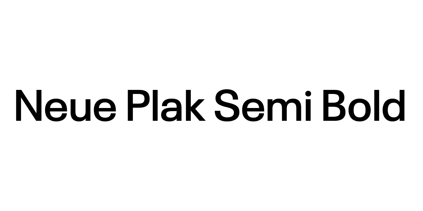 Neue Plak Semi Bold Font Preview