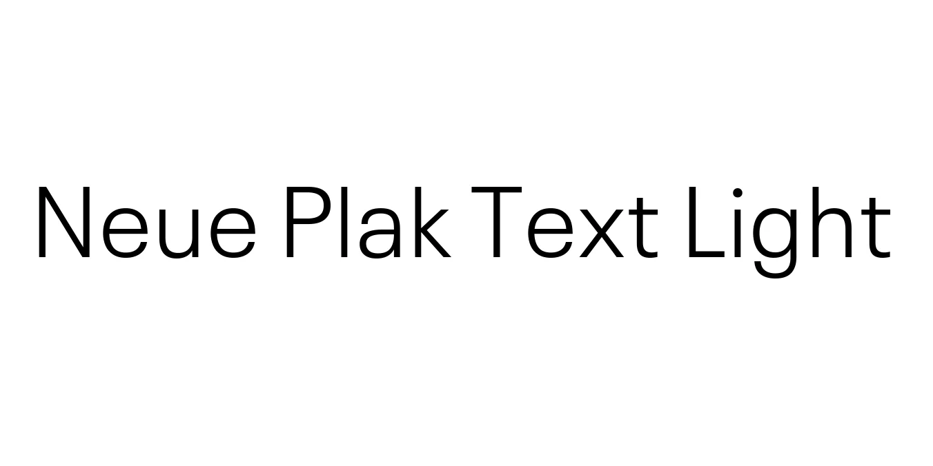 Neue Plak Text Light Font Preview