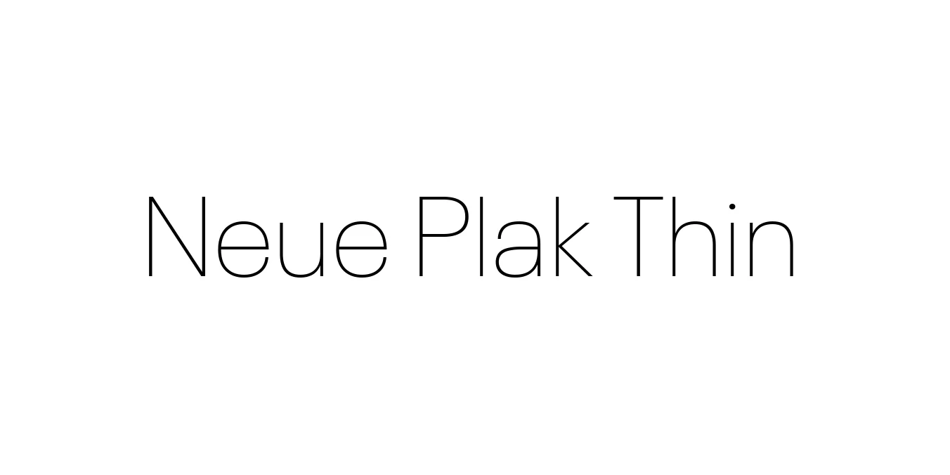 Neue Plak Thin Font Preview