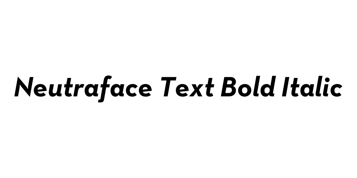 Neutraface Text Bold Italic Font Preview