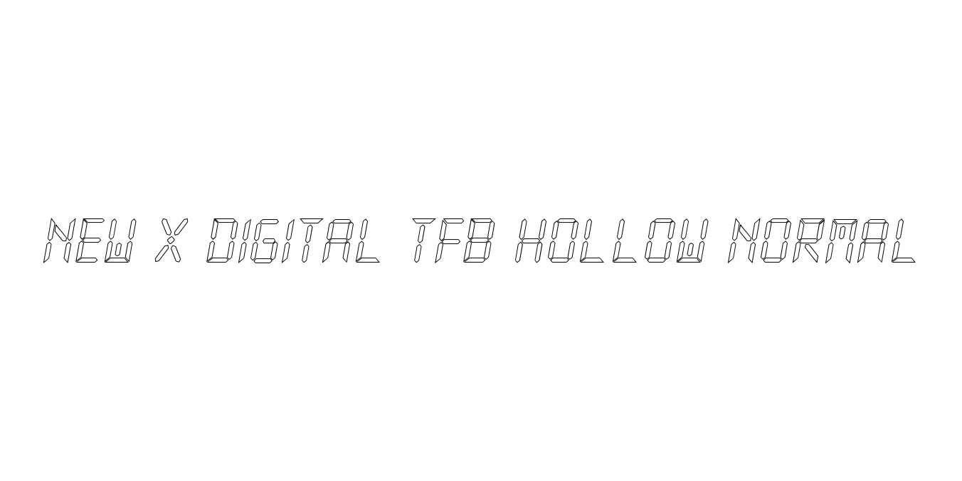 New X Digital tfb Hollow Normal Font Preview
