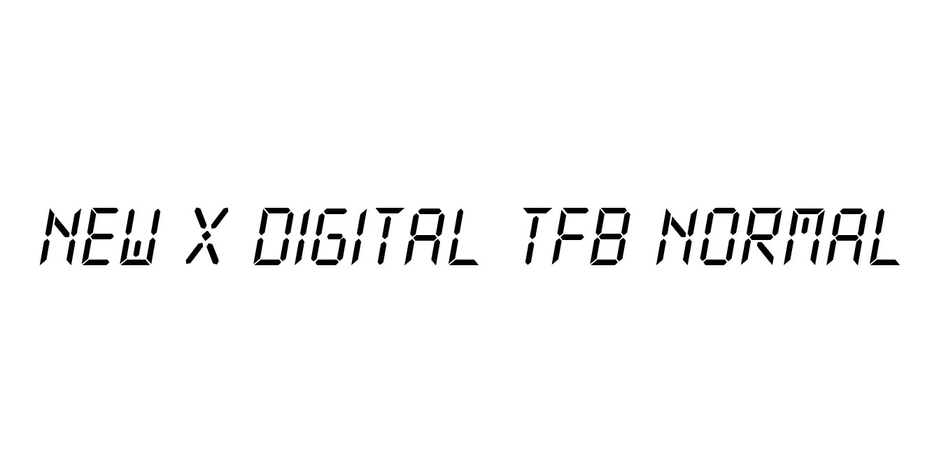 New X Digital tfb Normal Font Preview