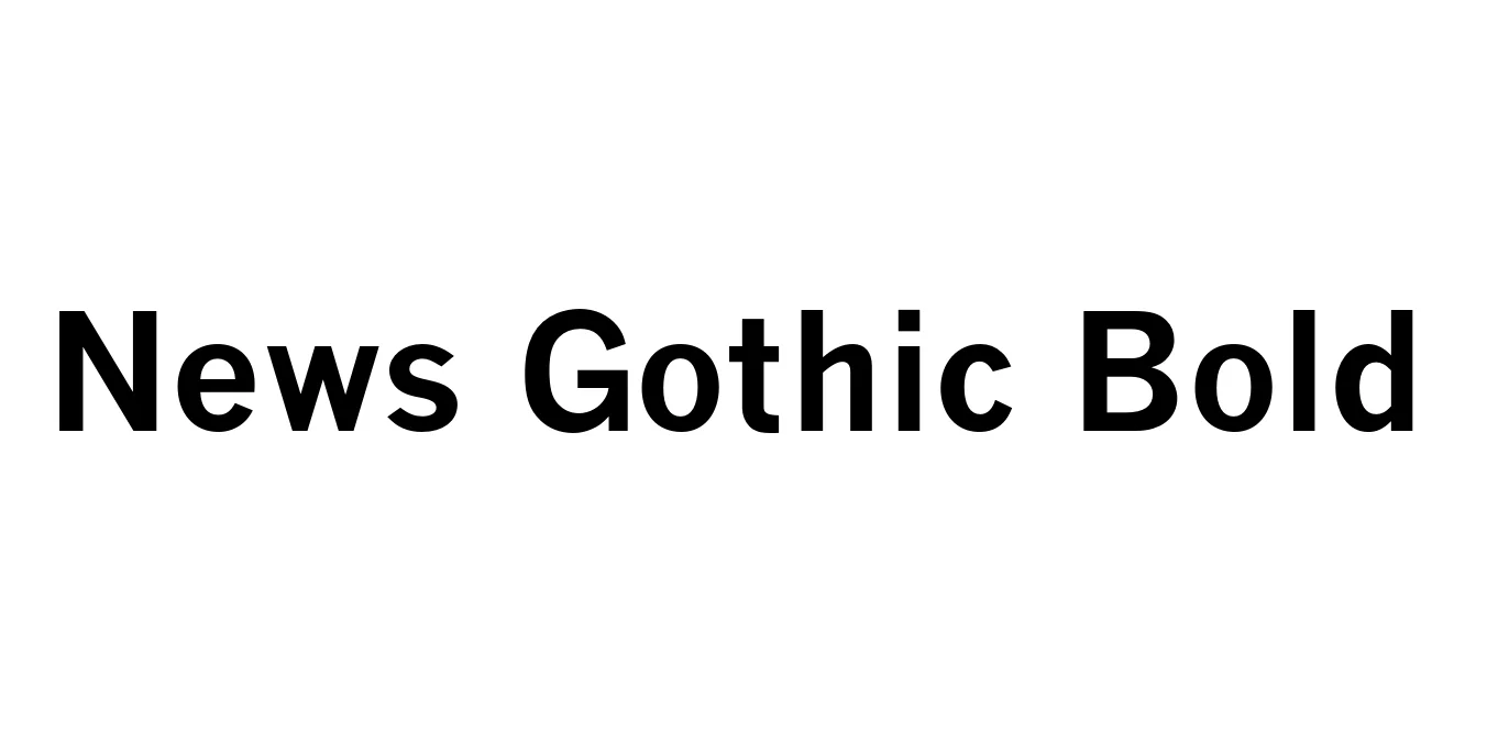 News Gothic Bold Font Preview