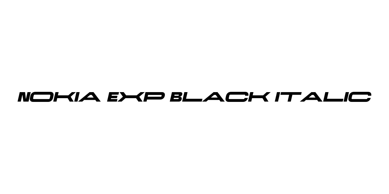 Nokia Exp Black Italic Font Preview