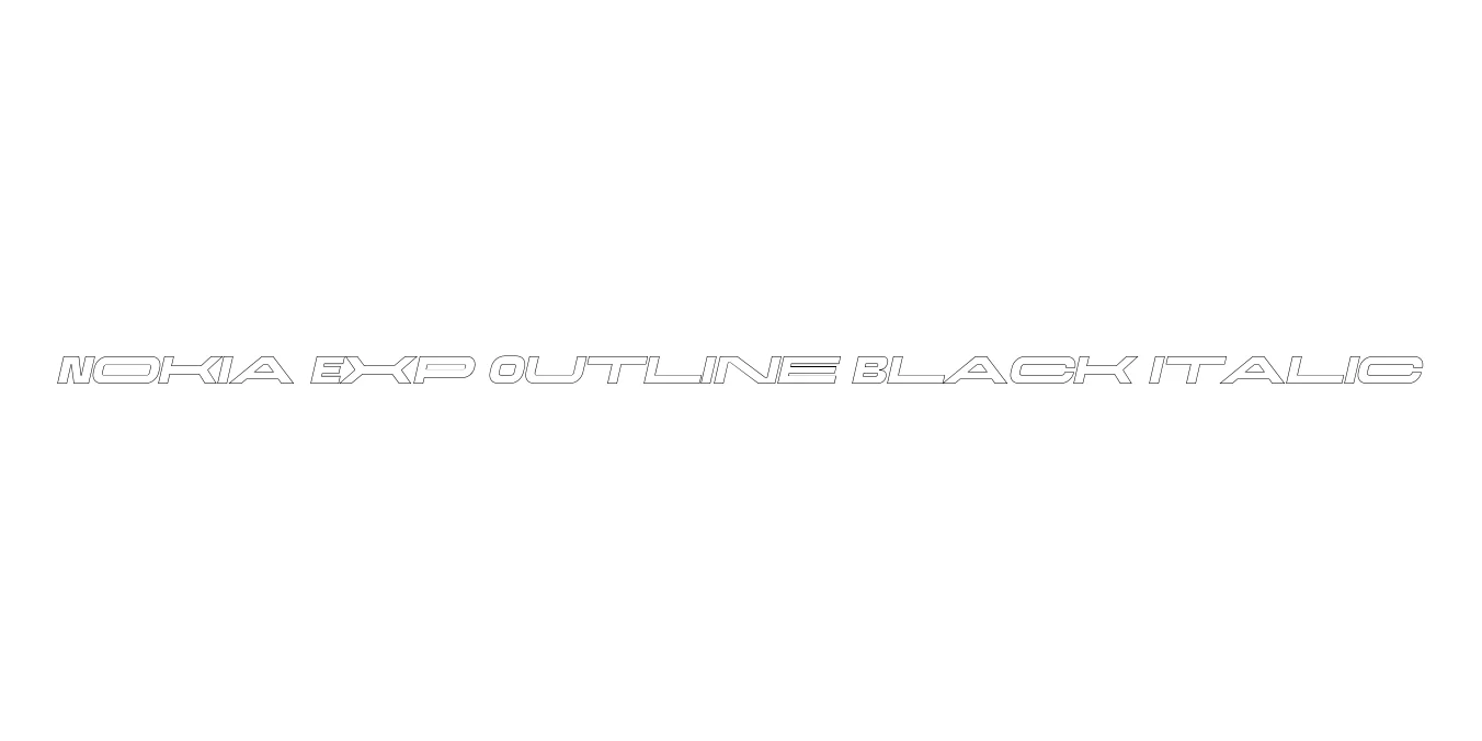 Nokia Exp Outline Black Italic Font Preview