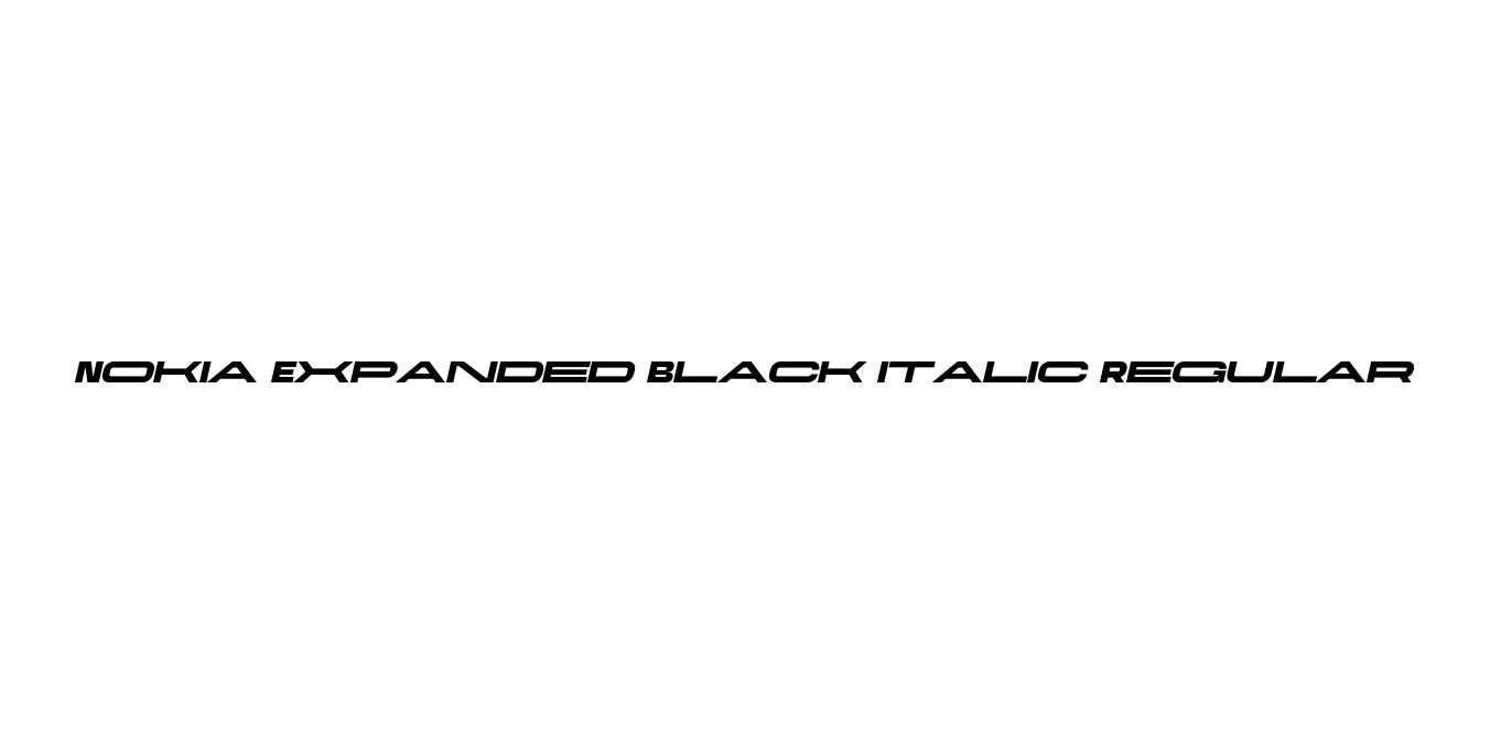 Nokia Expanded Black Italic Regular Font Preview
