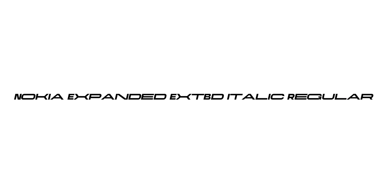 Nokia Expanded ExtBd Italic Regular Font Preview