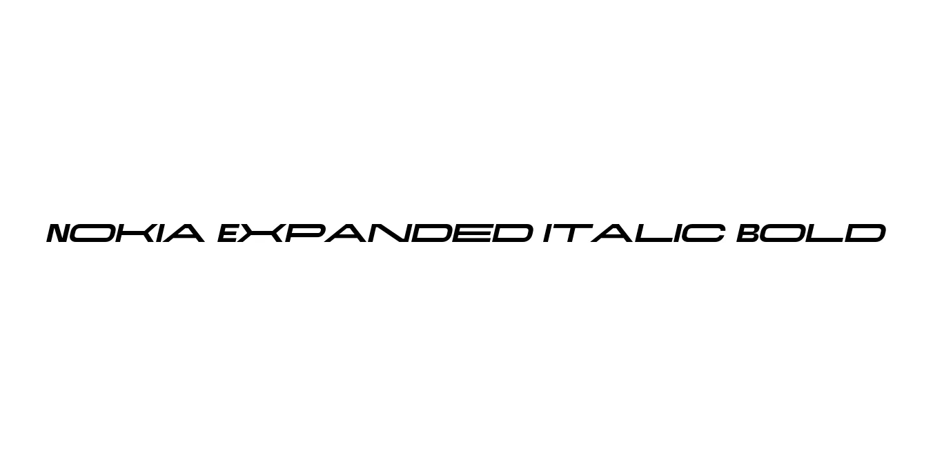 Nokia Expanded Italic Bold Font Preview