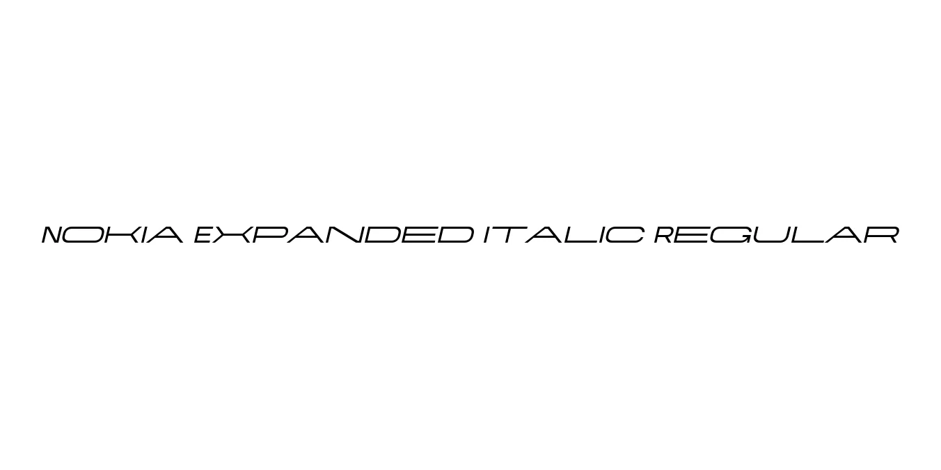 Nokia Expanded Italic Regular Font Preview