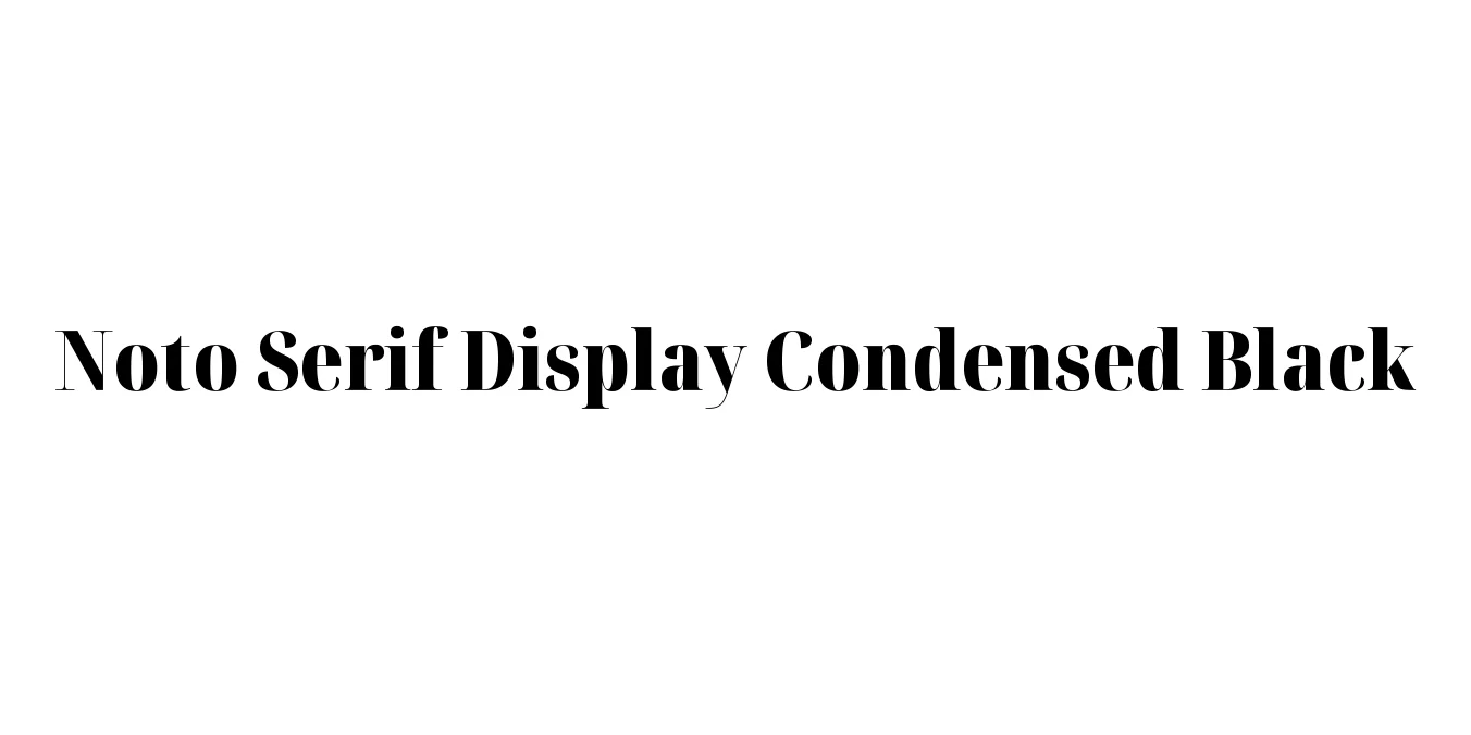 Noto Serif Display Condensed Black Font Preview