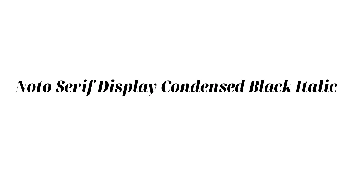 Noto Serif Display Condensed Black Italic Font Preview
