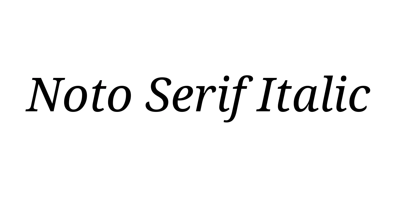Noto Serif Italic Font Preview