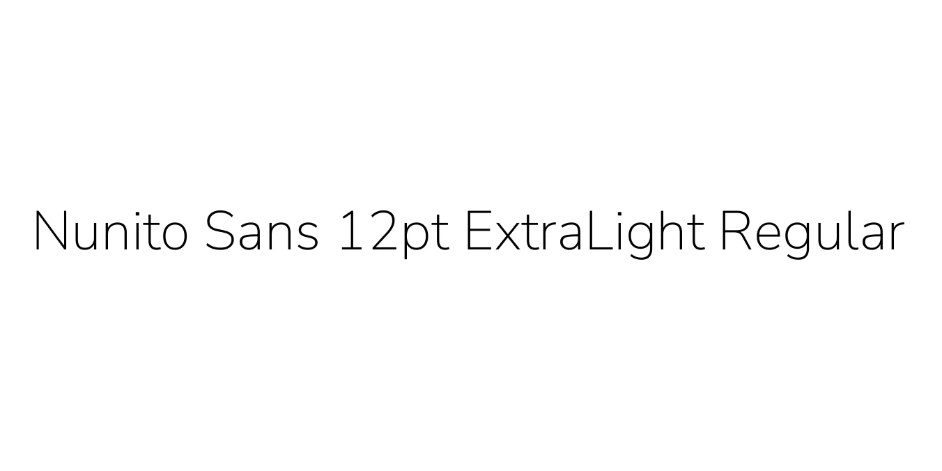 Nunito Sans 12pt ExtraLight Regular Font Preview