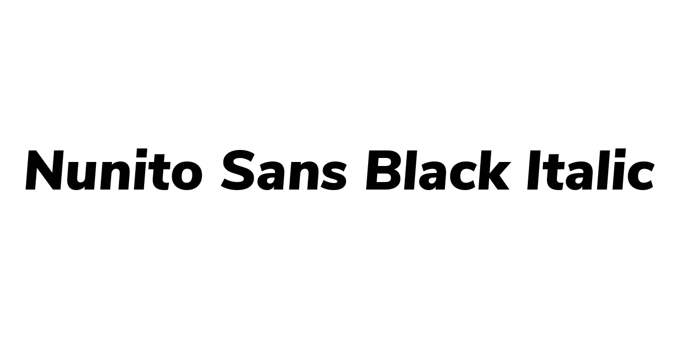Nunito Sans Black Italic Font Preview
