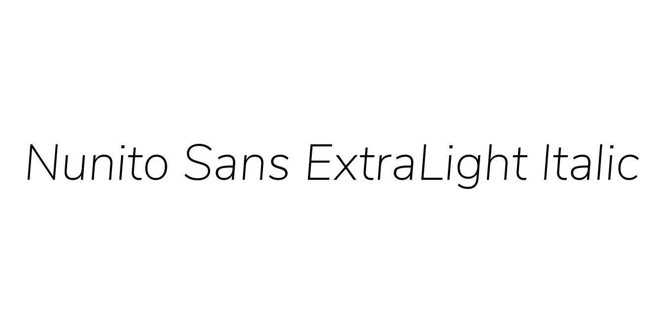 Nunito Sans ExtraLight Italic Font Preview