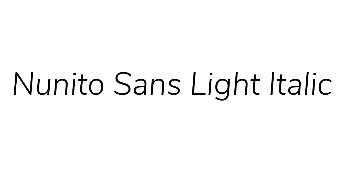Nunito Sans Light Italic Font Preview