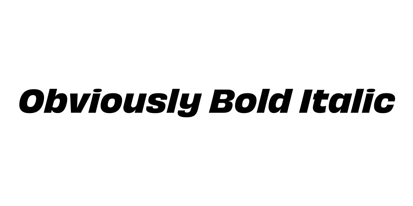 Obviously Bold Italic Font Preview