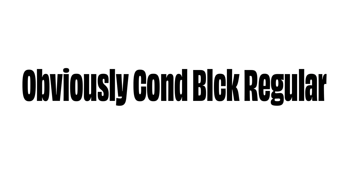 Obviously Cond Blck Regular Font Preview