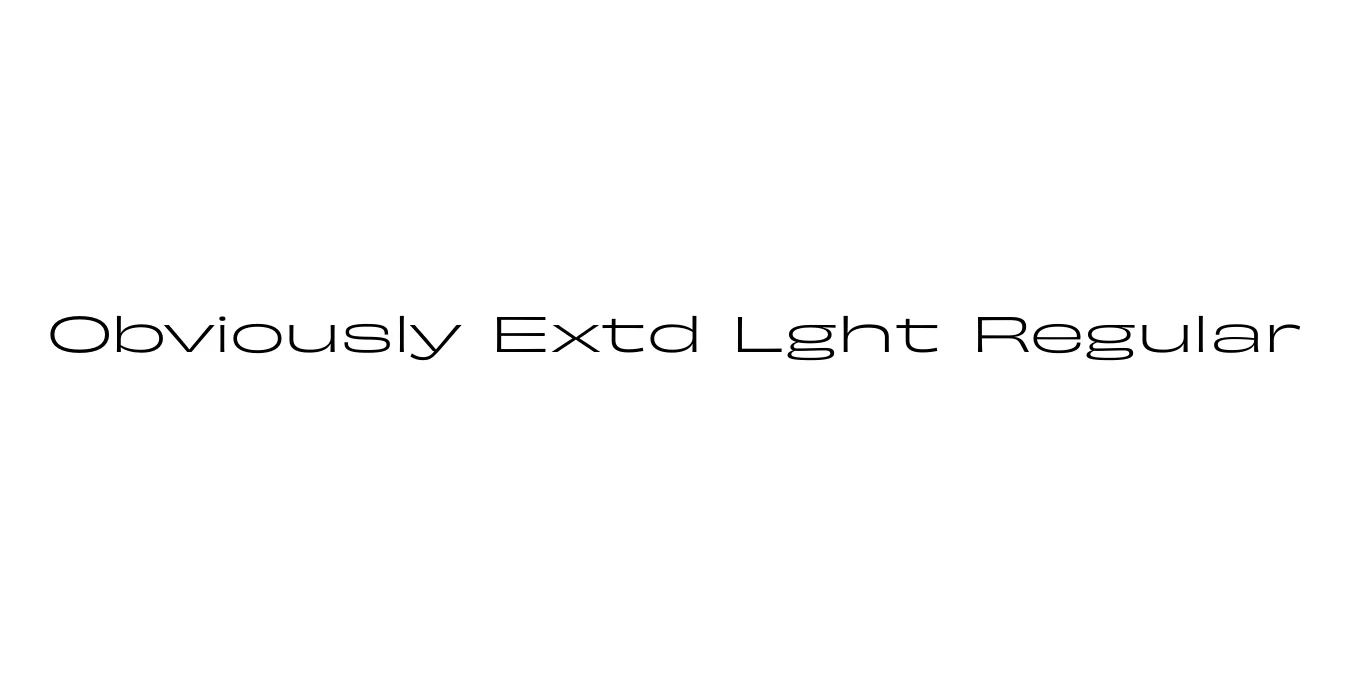 Obviously Extd Lght Regular Font Preview