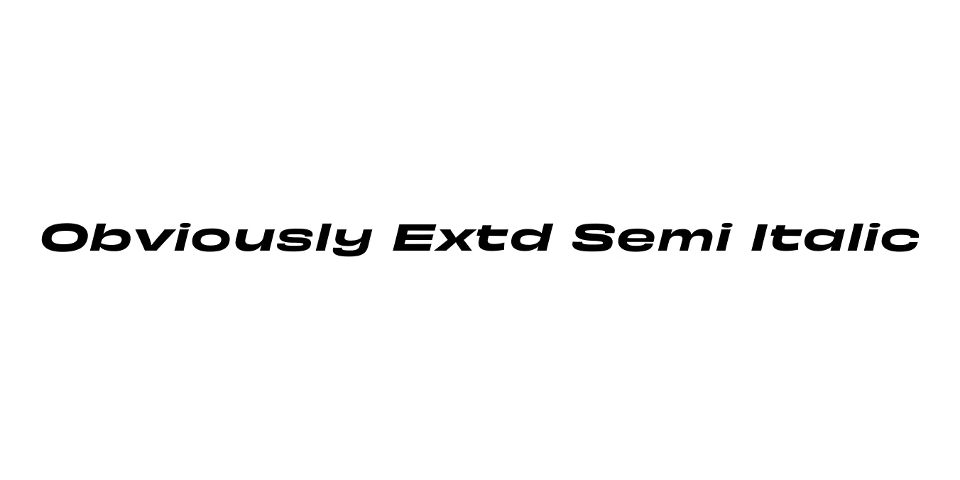 Obviously Extd Semi Italic Font Preview