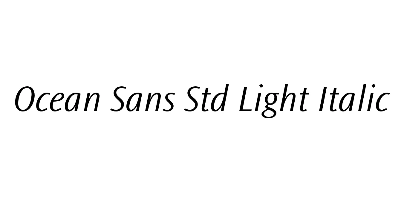 Ocean Sans Std Light Italic Font Preview