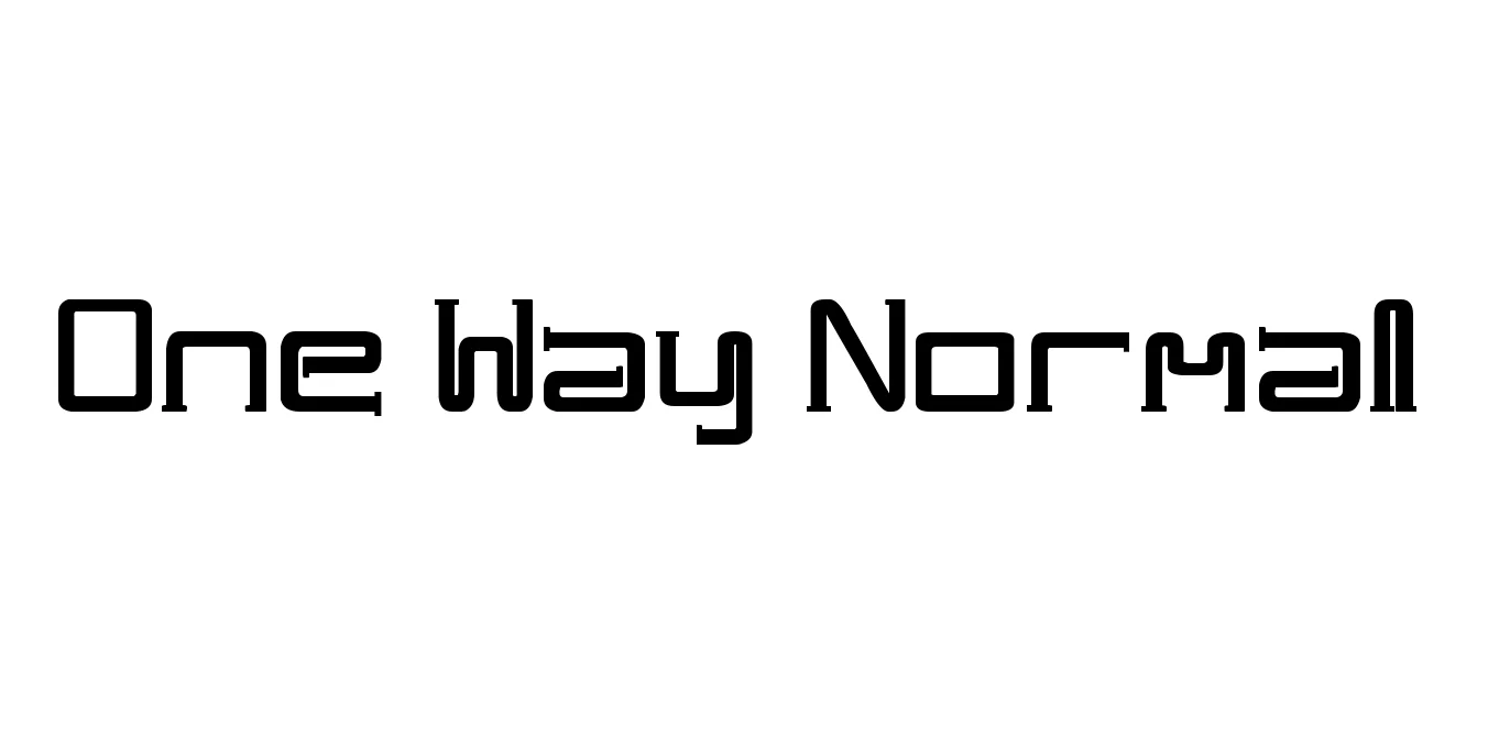 One Way Normal Font Preview
