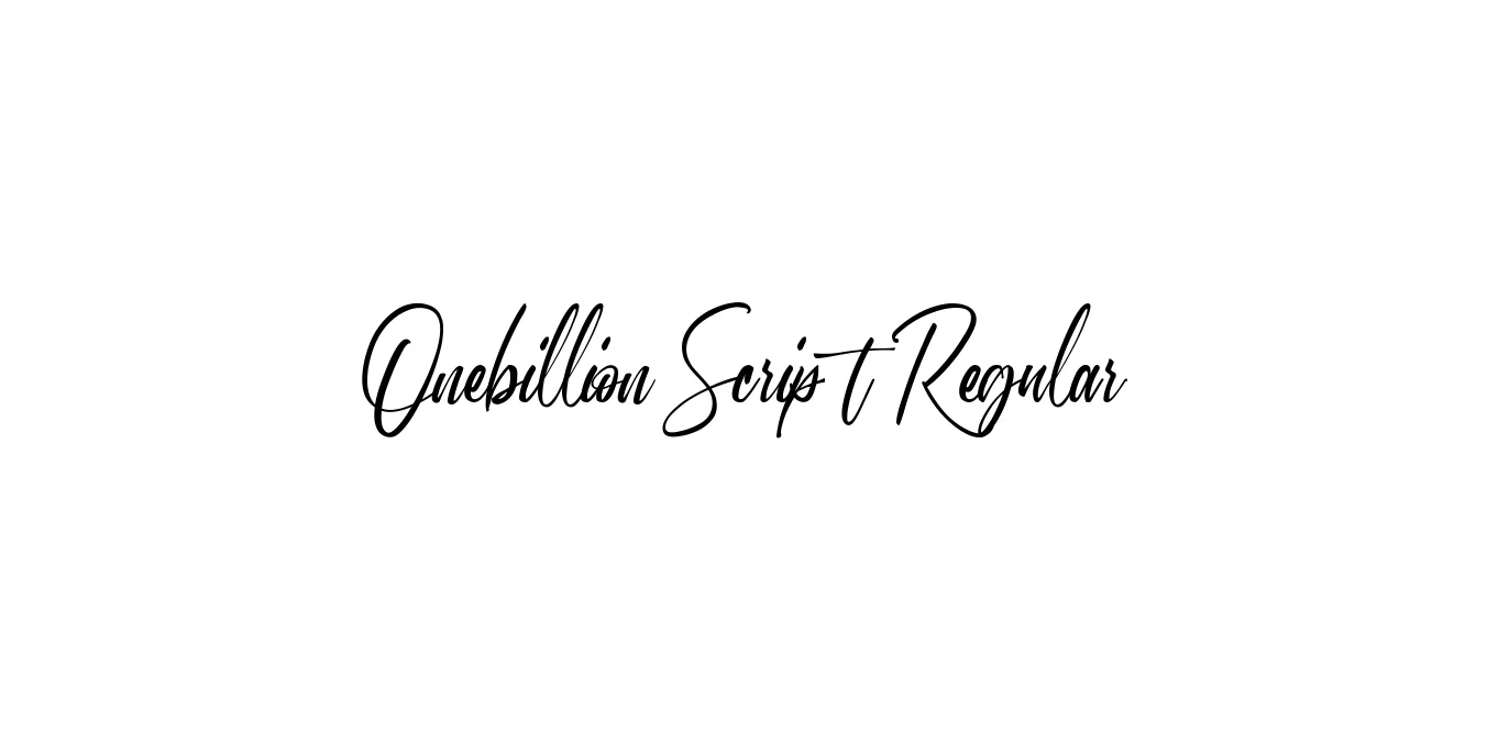 Onebillion Script Regular Font Preview