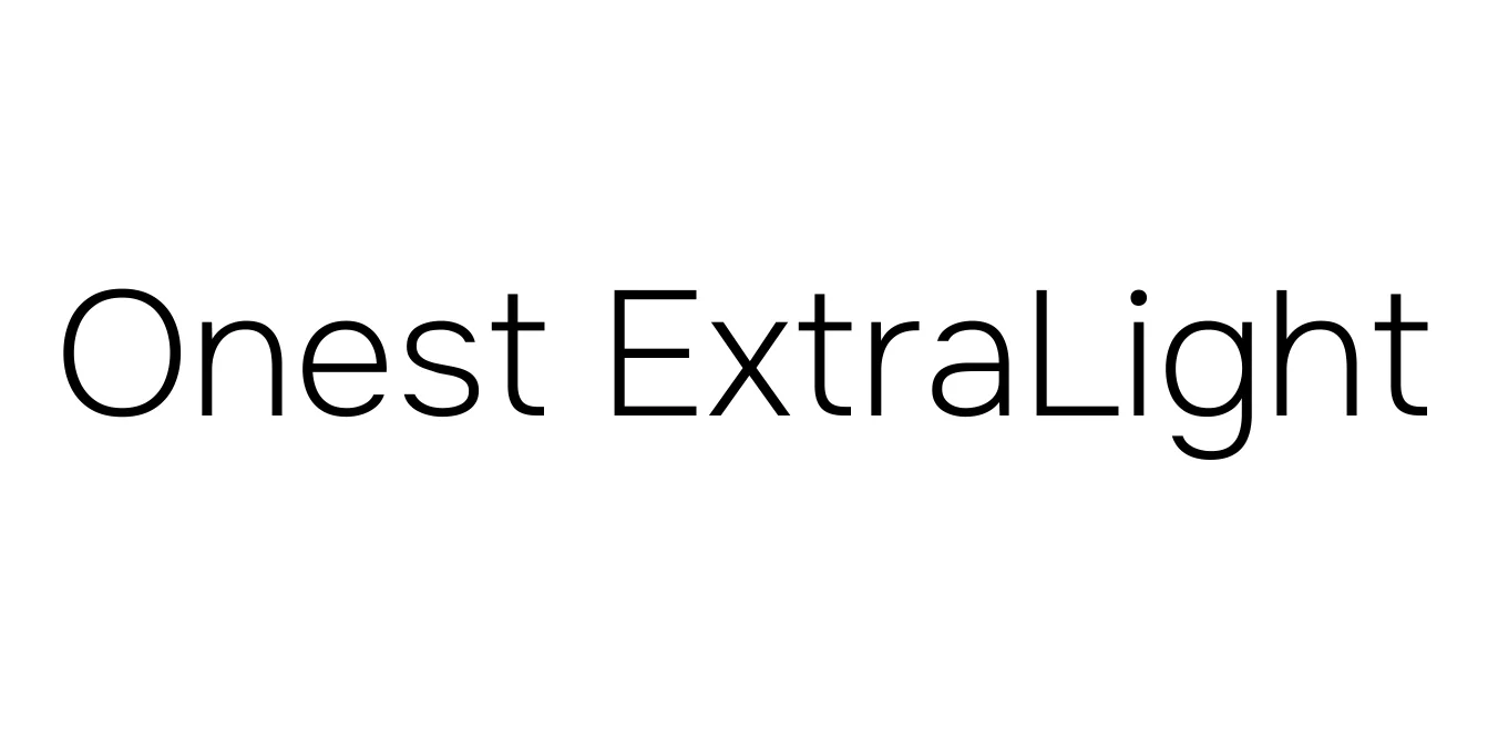 Onest ExtraLight Font Preview