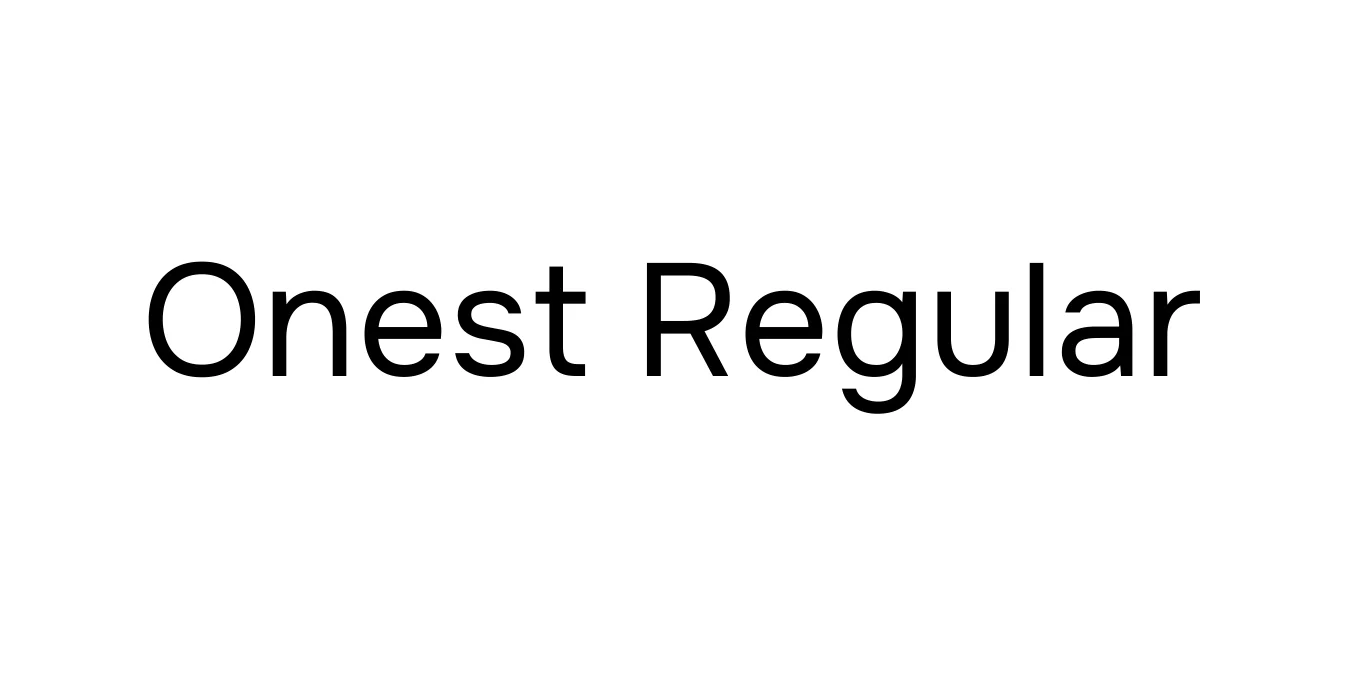Onest Regular Font Preview