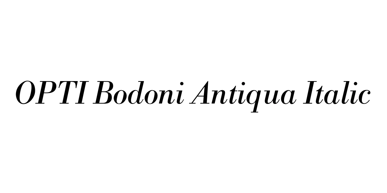 OPTI Bodoni Antiqua Italic Font Preview
