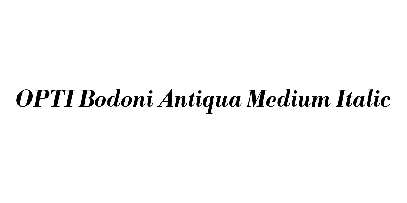 OPTI Bodoni Antiqua Medium Italic Font Preview