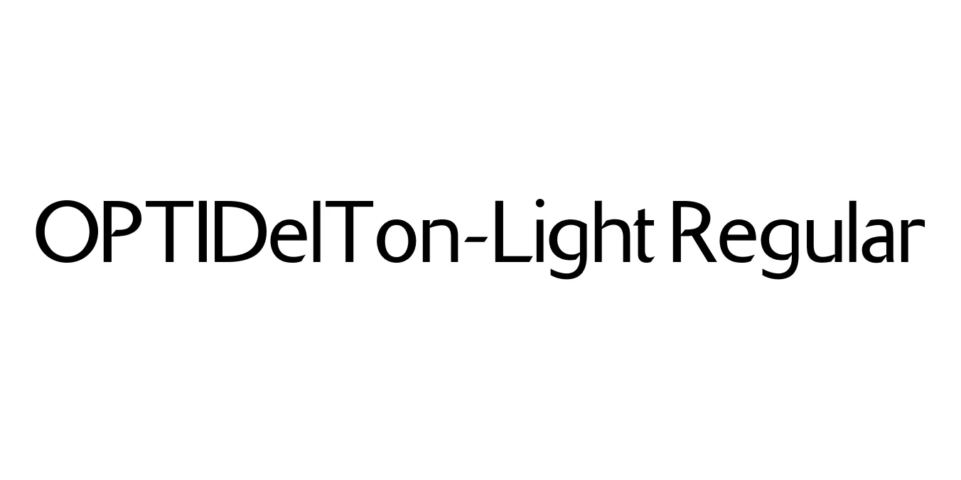OPTIDelTon-Light Regular Font Preview