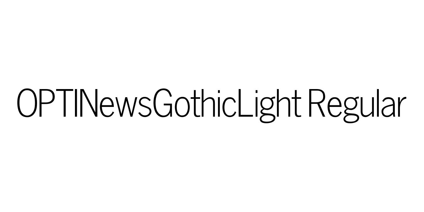 OPTINewsGothicLight Regular Font Preview