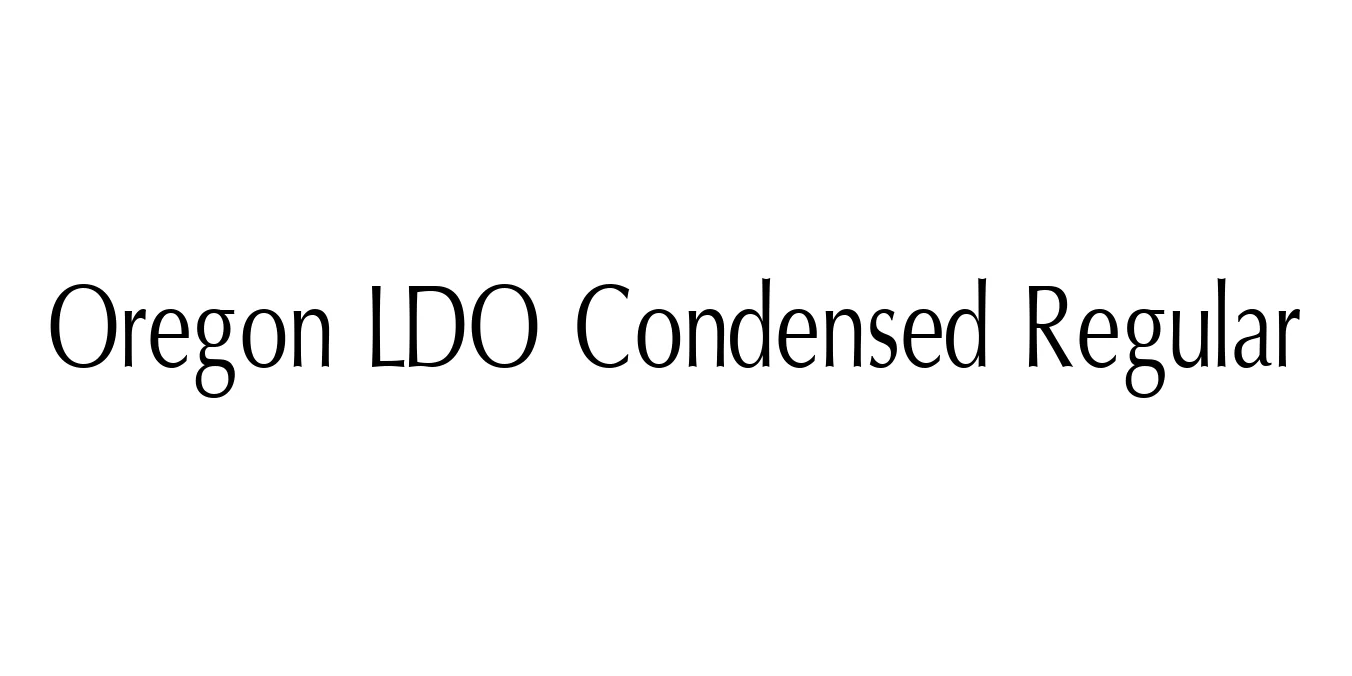 Oregon LDO Condensed Regular Font Preview