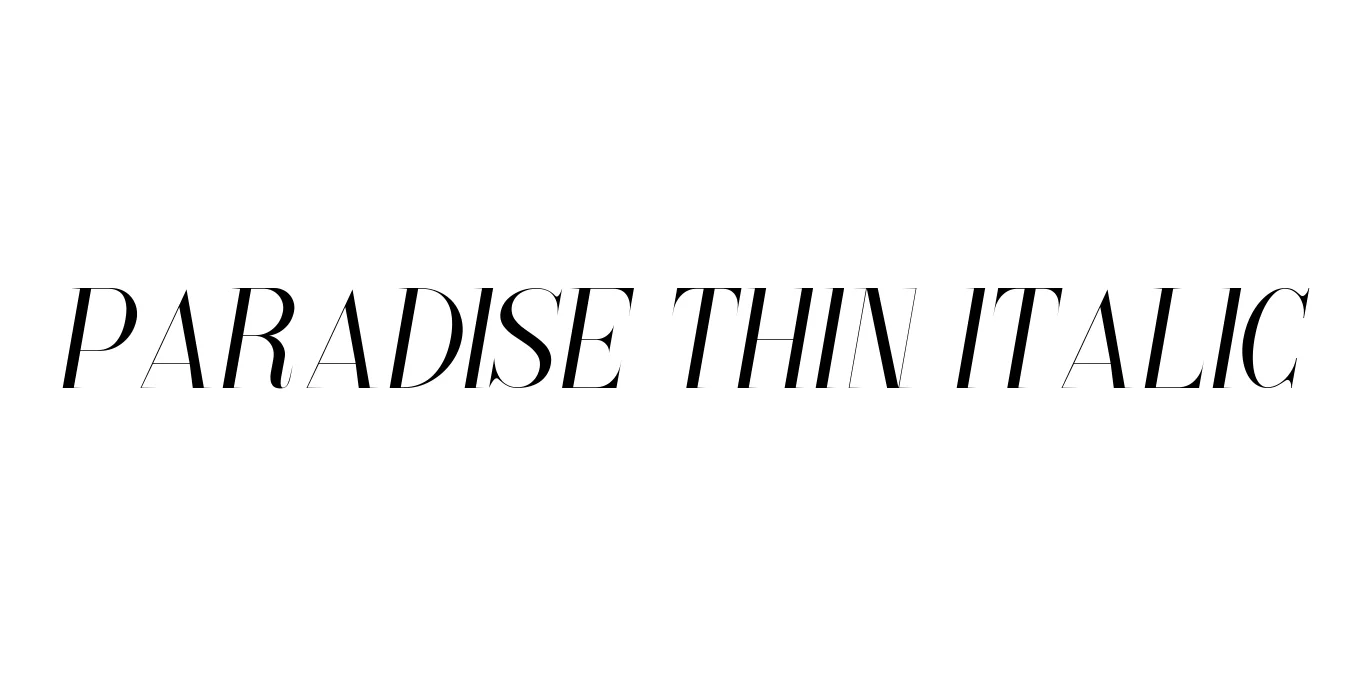 Paradise Thin Italic Font Preview