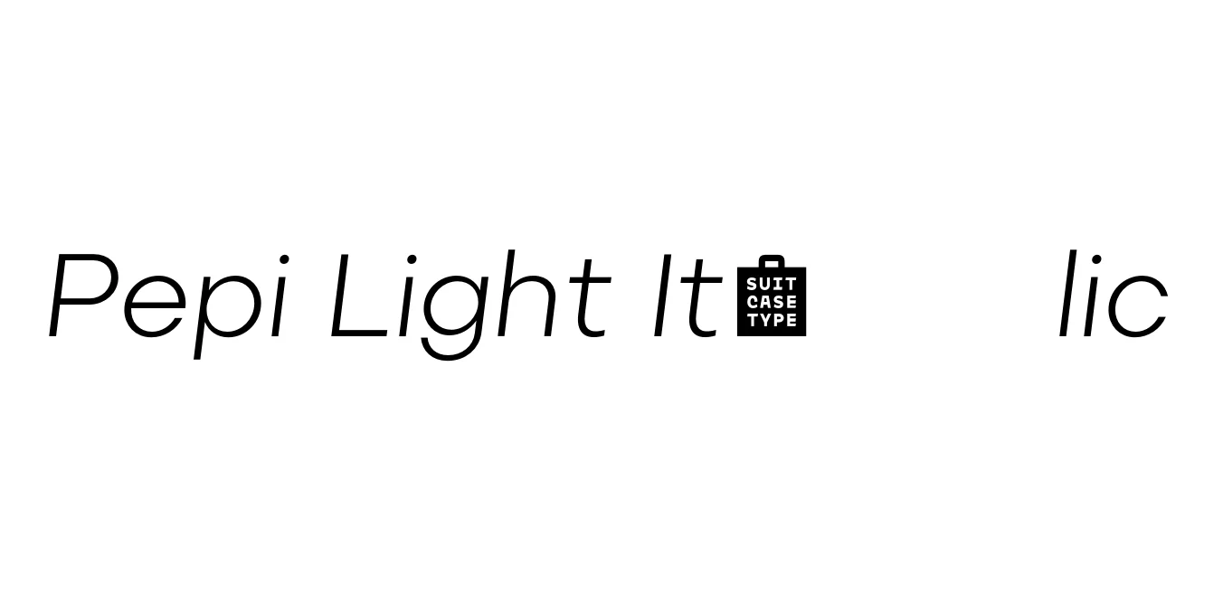 Pepi Light Italic Font Preview