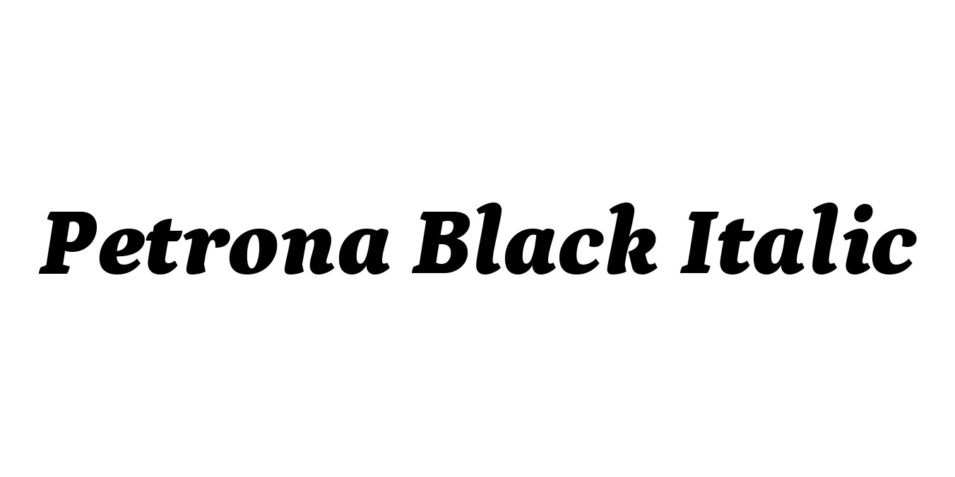 Petrona Black Italic Font Preview