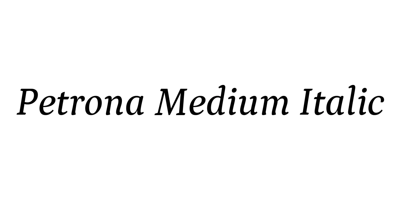 Petrona Medium Italic Font Preview