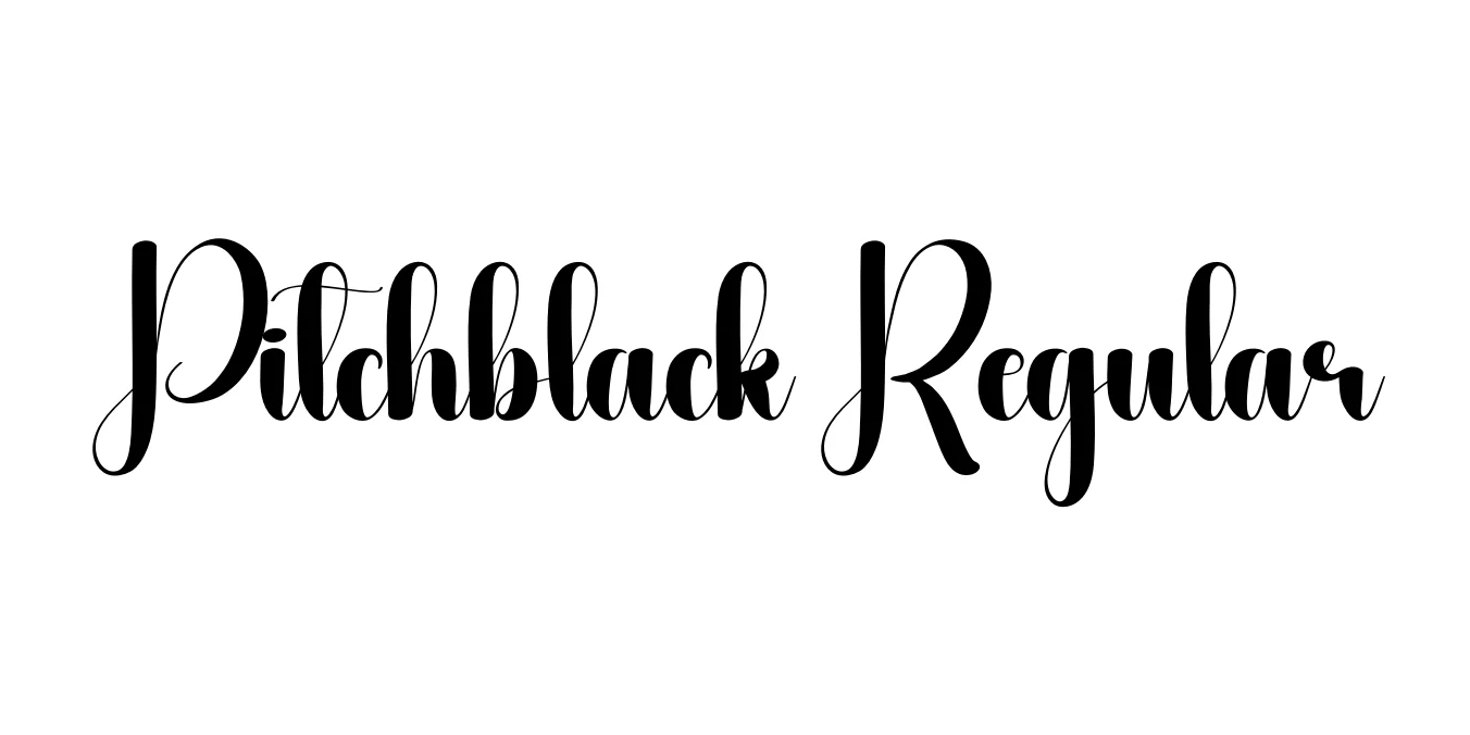 Pitchblack Regular Font Preview