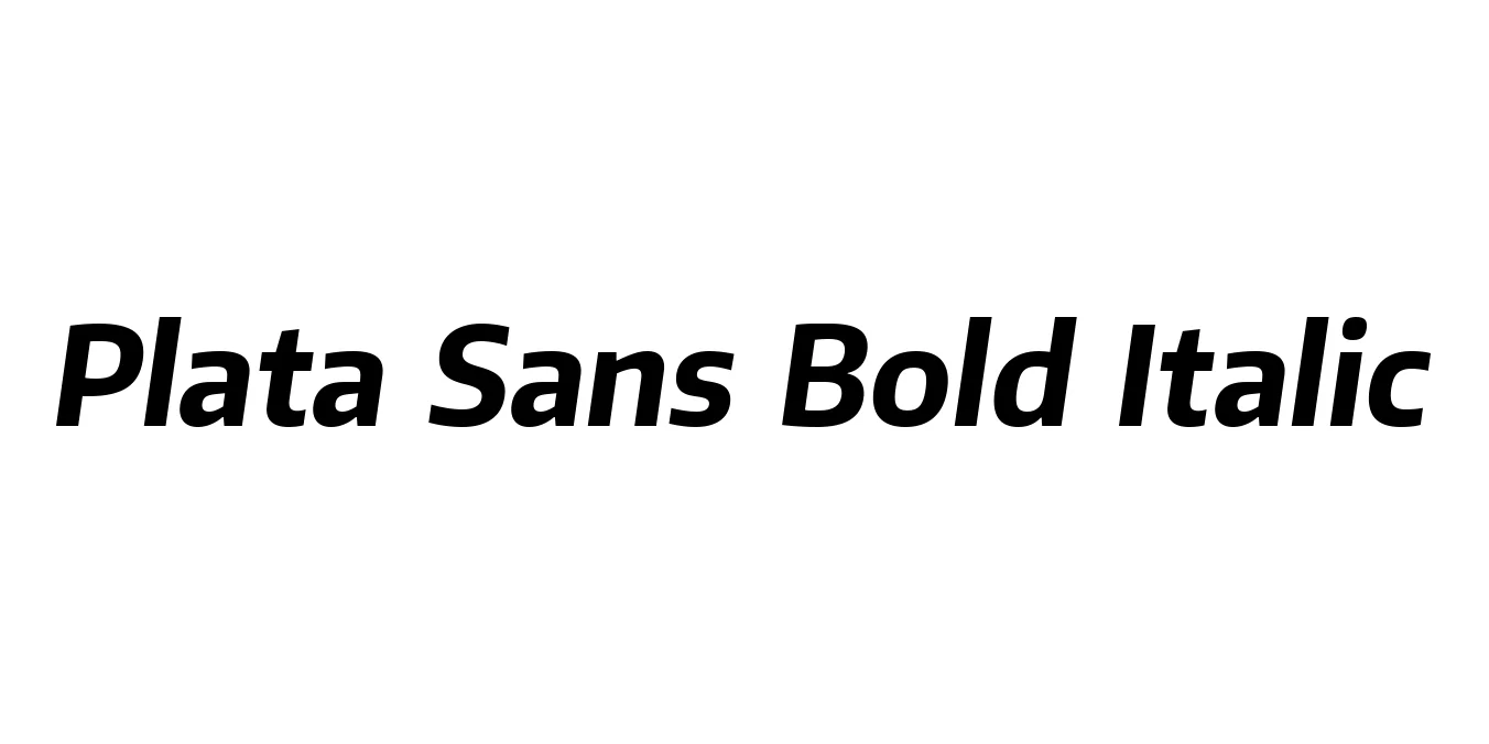 Plata Sans Bold Italic Font Preview