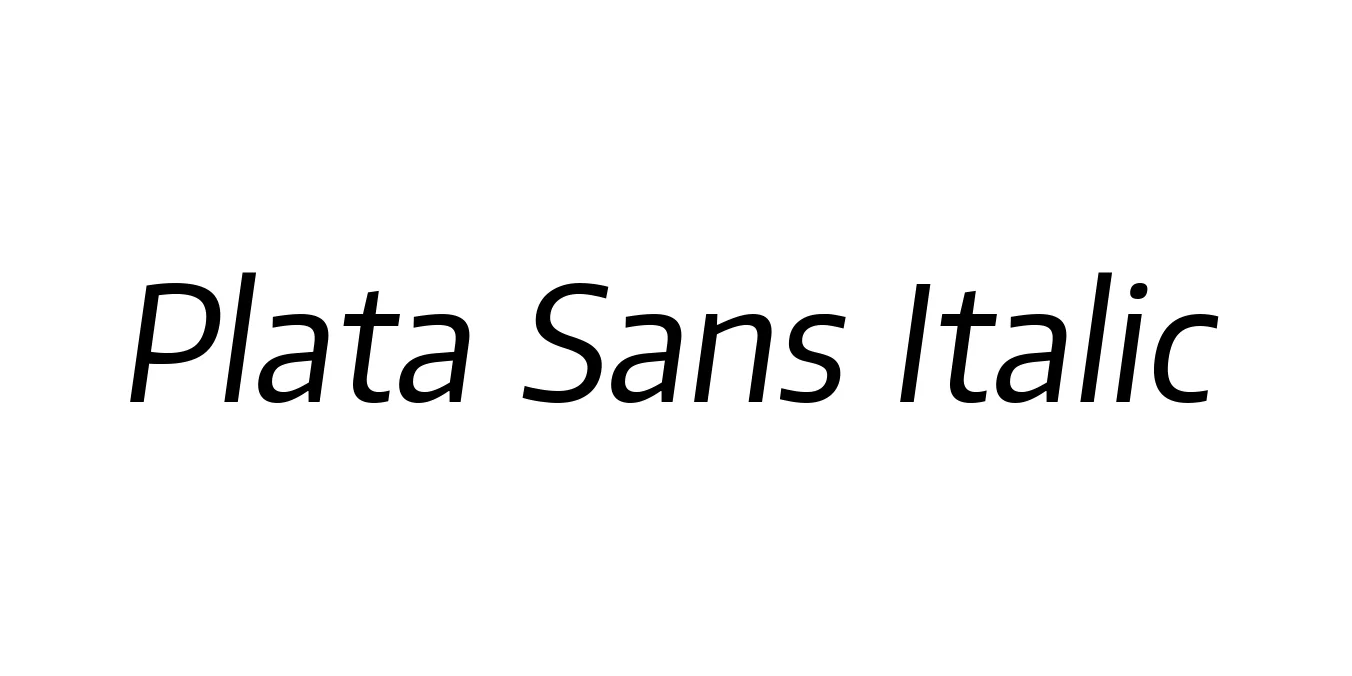 Plata Sans Italic Font Preview